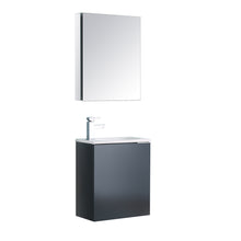 Load image into Gallery viewer, Fresca Valencia 20&quot; Dark Slate Gray Wall Hung Modern Bathroom Vanity w/ Medicine Cabinet- Fresca