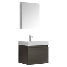 Load image into Gallery viewer, Fresca Nano 24&quot; Gray Oak Modern Bathroom Vanity w/ Medicine Cabinet- Fresca