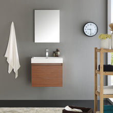 Load image into Gallery viewer, Fresca Nano 24&quot; Teak Modern Bathroom Vanity w/ Medicine Cabinet- Fresca