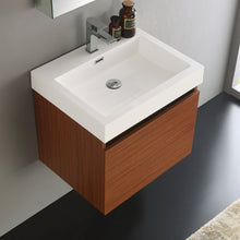 Load image into Gallery viewer, Fresca Nano 24&quot; Teak Modern Bathroom Vanity w/ Medicine Cabinet- Fresca