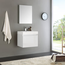 Load image into Gallery viewer, Fresca Nano 24&quot; White Modern Bathroom Vanity w/ Medicine Cabinet- Fresca