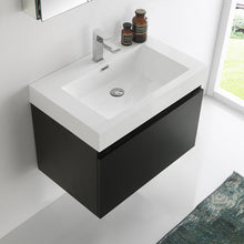 Load image into Gallery viewer, Fresca Mezzo 30&quot; Black Wall Hung Modern Bathroom Vanity w/ Medicine Cabinet- Fresca