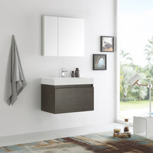 Load image into Gallery viewer, Fresca Mezzo 30&quot; Gray Oak Wall Hung Modern Bathroom Vanity w/ Medicine Cabinet- Fresca