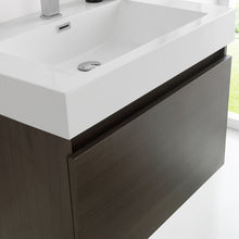 Load image into Gallery viewer, Fresca Mezzo 30&quot; Gray Oak Wall Hung Modern Bathroom Vanity w/ Medicine Cabinet- Fresca
