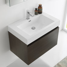 Load image into Gallery viewer, Fresca Mezzo 30&quot; Gray Oak Wall Hung Modern Bathroom Vanity w/ Medicine Cabinet- Fresca