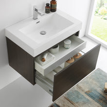 Load image into Gallery viewer, Fresca Mezzo 30&quot; Gray Oak Wall Hung Modern Bathroom Vanity w/ Medicine Cabinet- Fresca