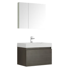 Load image into Gallery viewer, Fresca Mezzo 30&quot; Gray Oak Wall Hung Modern Bathroom Vanity w/ Medicine Cabinet- Fresca