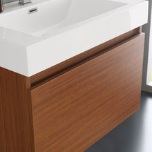 Load image into Gallery viewer, Fresca Mezzo 30&quot; Teak Wall Hung Modern Bathroom Vanity w/ Medicine Cabinet- Fresca