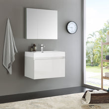 Load image into Gallery viewer, Fresca Mezzo 30&quot; White Wall Hung Modern Bathroom Vanity w/ Medicine Cabinet- Fresca
