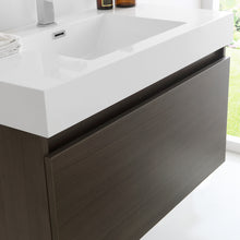 Load image into Gallery viewer, Fresca Mezzo 36&quot; Gray Oak Wall Hung Modern Bathroom Vanity w/ Medicine Cabinet- Fresca