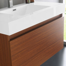 Load image into Gallery viewer, Fresca Mezzo 36&quot; Teak Wall Hung Modern Bathroom Vanity w/ Medicine Cabinet- Fresca