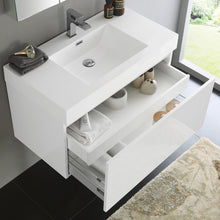 Load image into Gallery viewer, Fresca Mezzo 36&quot; White Wall Hung Modern Bathroom Vanity w/ Medicine Cabinet- Fresca