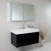Load image into Gallery viewer, Fresca Mezzo 39&quot; Black Modern Bathroom Vanity w/ Medicine Cabinet- Fresca