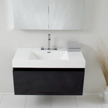 Load image into Gallery viewer, Fresca Mezzo 39&quot; Black Modern Bathroom Vanity w/ Medicine Cabinet- Fresca