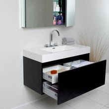 Load image into Gallery viewer, Fresca Mezzo 39&quot; Black Modern Bathroom Vanity w/ Medicine Cabinet- Fresca
