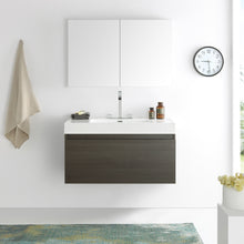 Load image into Gallery viewer, Fresca Mezzo 39&quot; Gray Oak Modern Bathroom Vanity w/ Medicine Cabinet- Fresca