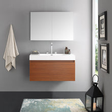Load image into Gallery viewer, Fresca Mezzo 39&quot; Teak Modern Bathroom Vanity w/ Medicine Cabinet- Fresca