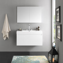 Load image into Gallery viewer, Fresca Mezzo 39&quot; White Modern Bathroom Vanity w/ Medicine Cabinet- Fresca