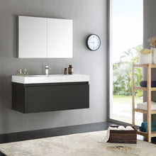 Load image into Gallery viewer, Fresca Mezzo 48&quot; Black Wall Hung Modern Bathroom Vanity w/ Medicine Cabinet- Fresca