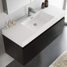 Load image into Gallery viewer, Fresca Mezzo 48&quot; Black Wall Hung Modern Bathroom Vanity w/ Medicine Cabinet- Fresca