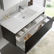 Load image into Gallery viewer, Fresca Mezzo 48&quot; Black Wall Hung Modern Bathroom Vanity w/ Medicine Cabinet- Fresca