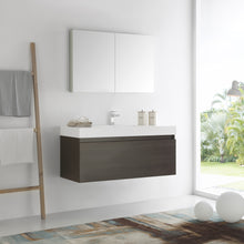 Load image into Gallery viewer, Fresca Mezzo 48&quot; Gray Oak Wall Hung Modern Bathroom Vanity w/ Medicine Cabinet- Fresca