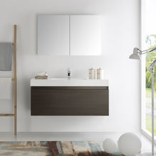 Load image into Gallery viewer, Fresca Mezzo 48&quot; Gray Oak Wall Hung Modern Bathroom Vanity w/ Medicine Cabinet- Fresca