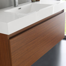 Load image into Gallery viewer, Fresca Mezzo 48&quot; Teak Wall Hung Modern Bathroom Vanity w/ Medicine Cabinet- Fresca