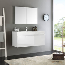 Load image into Gallery viewer, Fresca Mezzo 48&quot; White Wall Hung Modern Bathroom Vanity w/ Medicine Cabinet- Fresca