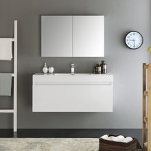 Load image into Gallery viewer, Fresca Mezzo 48&quot; White Wall Hung Modern Bathroom Vanity w/ Medicine Cabinet- Fresca