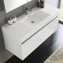 Load image into Gallery viewer, Fresca Mezzo 48&quot; White Wall Hung Modern Bathroom Vanity w/ Medicine Cabinet- Fresca