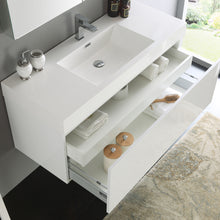 Load image into Gallery viewer, Fresca Mezzo 48&quot; White Wall Hung Modern Bathroom Vanity w/ Medicine Cabinet- Fresca