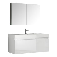Load image into Gallery viewer, Fresca Mezzo 48&quot; White Wall Hung Modern Bathroom Vanity w/ Medicine Cabinet- Fresca