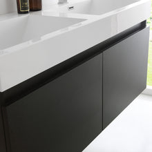 Load image into Gallery viewer, Fresca Mezzo 48&quot; Black Wall Hung Double Sink Modern Bathroom Vanity w/ Medicine Cabinet- Fresca