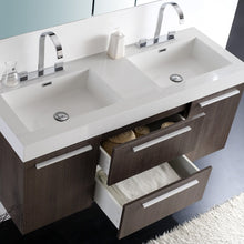 Load image into Gallery viewer, Fresca Opulento 54&quot; Gray Oak Modern Double Sink Bathroom Vanity w/ Medicine Cabinet- Fresca