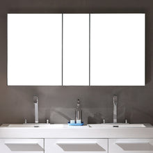 Load image into Gallery viewer, Fresca Opulento 54&quot; Walnut Modern Double Sink Bathroom Vanity w/ Medicine Cabinet- Fresca