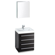 Load image into Gallery viewer, Fresca Livello 24&quot; Black Modern Bathroom Vanity w/ Medicine Cabinet- Fresca