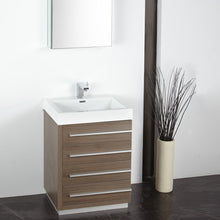 Load image into Gallery viewer, Fresca Livello 24&quot; Gray Oak Modern Bathroom Vanity w/ Medicine Cabinet- Fresca