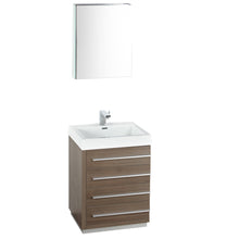 Load image into Gallery viewer, Fresca Livello 24&quot; Gray Oak Modern Bathroom Vanity w/ Medicine Cabinet- Fresca