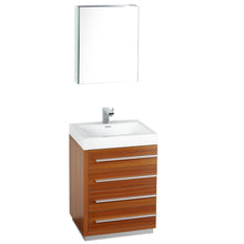 Load image into Gallery viewer, Fresca Livello 24&quot; Teak Modern Bathroom Vanity w/ Medicine Cabinet- Fresca