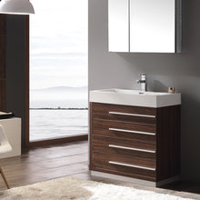 Load image into Gallery viewer, Fresca Livello 30&quot; Walnut Modern Bathroom Vanity w/ Medicine Cabinet- Fresca