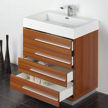 Load image into Gallery viewer, Fresca Livello 30&quot; Teak Modern Bathroom Vanity w/ Medicine Cabinet- Fresca