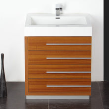 Load image into Gallery viewer, Fresca Livello 30&quot; Teak Modern Bathroom Vanity w/ Medicine Cabinet- Fresca