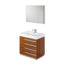 Load image into Gallery viewer, Fresca Livello 30&quot; Teak Modern Bathroom Vanity w/ Medicine Cabinet- Fresca