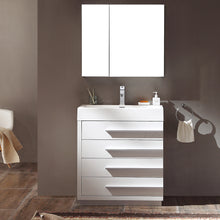 Load image into Gallery viewer, Fresca Livello 30&quot; White Modern Bathroom Vanity w/ Medicine Cabinet- Fresca