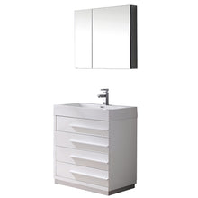 Load image into Gallery viewer, Fresca Livello 30&quot; White Modern Bathroom Vanity w/ Medicine Cabinet- Fresca