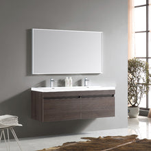 Load image into Gallery viewer, Fresca Largo 57&quot; Gray Oak Modern Bathroom Vanity w/ Wavy Double Sinks- Fresca