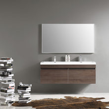 Load image into Gallery viewer, Fresca Largo 57&quot; Gray Oak Modern Bathroom Vanity w/ Wavy Double Sinks- Fresca