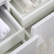 Load image into Gallery viewer, Fresca Largo 57&quot; White Modern Bathroom Vanity w/ Wavy Double Sinks- Fresca