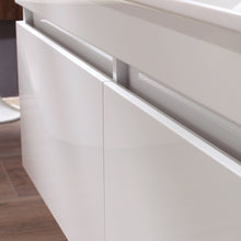 Load image into Gallery viewer, Fresca Largo 57&quot; White Modern Bathroom Vanity w/ Wavy Double Sinks- Fresca